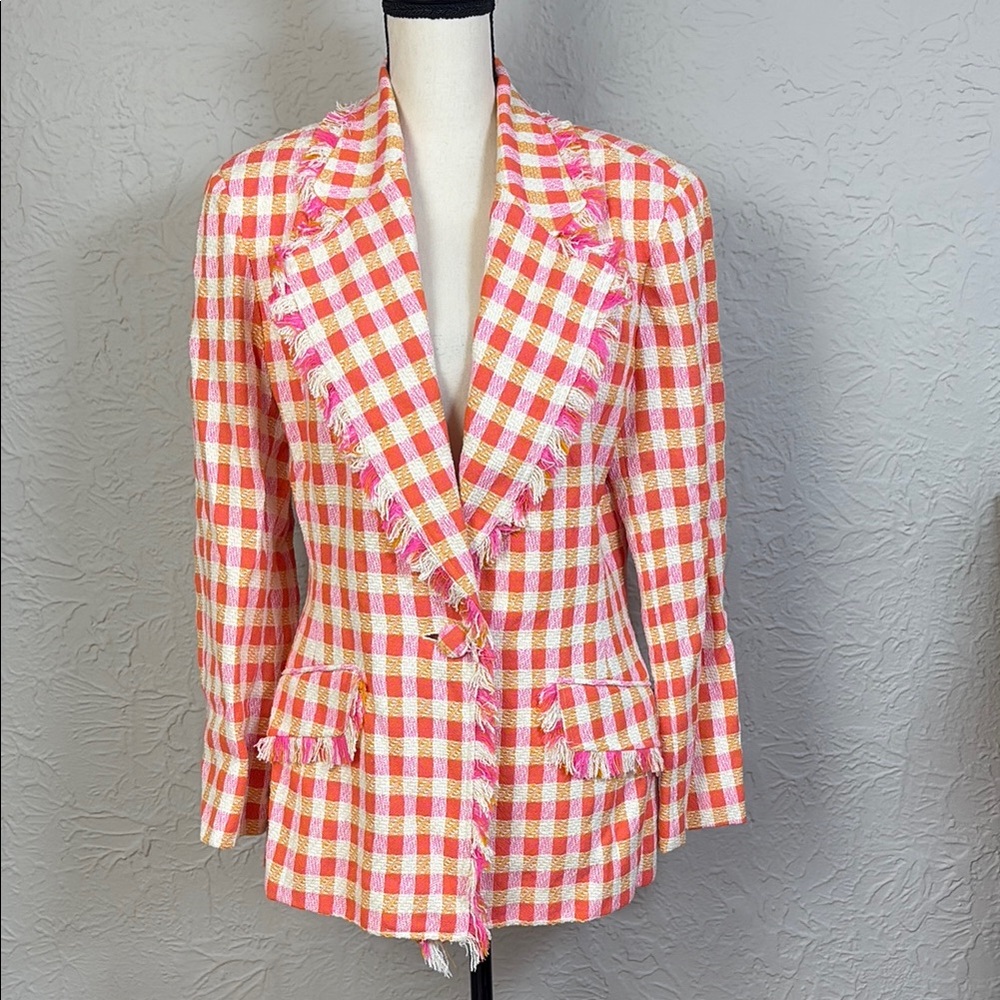 Emanuel Ungaro Frayed Plaid Jacket